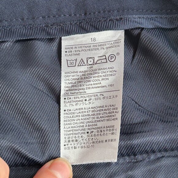 Plus Size Banana Republic Sculpted Stretch Blue Flare Pants 18 | Workwear Chic - Picture 3 of 10